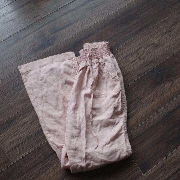 Light Pink Linen Blend Summer Pants - Picture 5 of 5